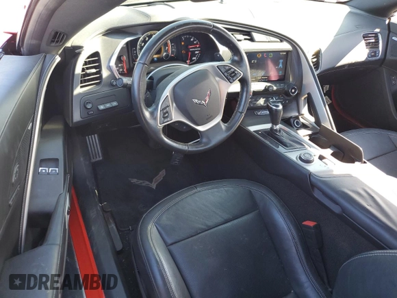 2015 Chevrolet Corvette 2LT with VIN 1G1YD2D74F5117885, listed as a Copart auction lot 75865884 with 54,008 mi miles and Salvage Title. Bid and sale history available at carsss.com. Image 8.
