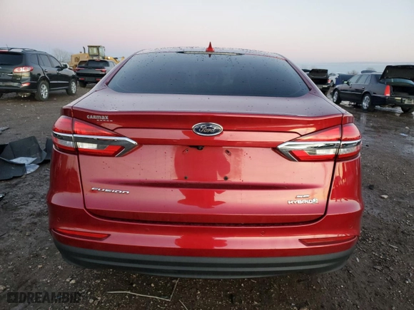 2019 Ford Fusion Hybrid SE with VIN 3FA6P0LU6KR206193, listed as a Copart auction lot 43155615 with 0 mi miles and Salvage Title. Bid and sale history available at carsss.com. Image 6.