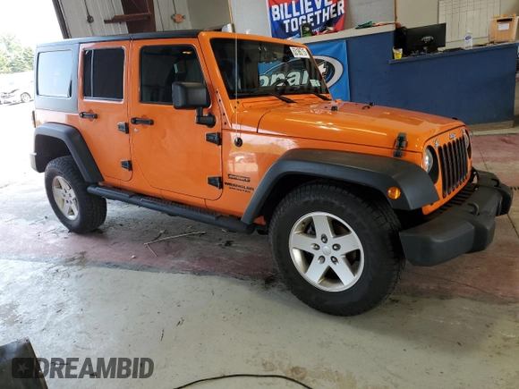 2013 Jeep Wrangler Unlimited Sport with VIN 1C4BJWDG7DL557119, listed as a Copart auction lot 63186715 with 86,241 mi miles and Salvage title. Bid and sale history available at DreamBid. Image 4.
