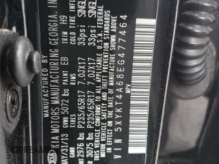 2014 Kia Sorento LX with VIN 5XYKT4A68EG477464, listed as a Copart auction lot 45084575 with 0 mi miles and Salvage Title. Bid and sale history available at carsss.com. Image 12.
