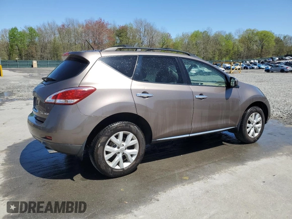 2012 Nissan Murano SV with VIN JN8AZ1MW5CW216494, listed as a Copart auction lot 53656735 with 156,249 mi miles and Salvage Title. Bid and sale history available at carsss.com. Image 3.
