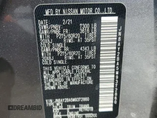 2021 Nissan Armada SL with VIN JN8AY2BA5M9372860, listed as a Copart auction lot 87930925 with 78,778 mi miles and Salvage Title. Bid and sale history available at carsss.com. Image 15.