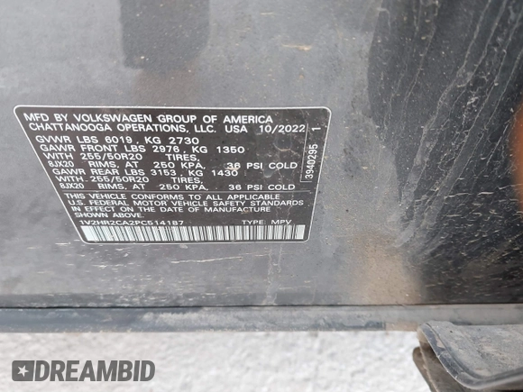 2023 Volkswagen Atlas SE с VIN 1V2HR2CA2PC514187, выставлен на аукционе IAAI как лот 41522880 с пробегом 40 614 миль миль и . История ставок и продаж доступна на DreamBid. Изображение 9.