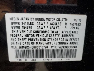 2017 Honda Fit LX with VIN JHMGK5H58HS013728, listed as a Copart auction lot 48789895 with 42,041 mi miles and Salvage Title. Bid and sale history available at carsss.com. Image 12.