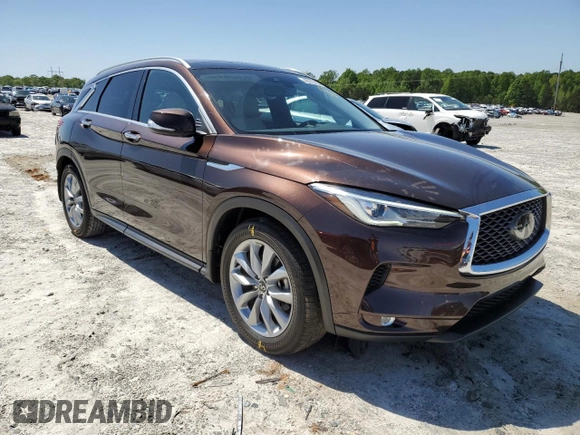2020 Infiniti QX50 Luxe with VIN 3PCAJ5M15LF110372, listed as a Copart auction lot 48747493 with 27,641 mi miles and . Bid and sale history available at DreamBid. Image 4.