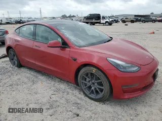 2023 Tesla Model 3 with VIN 5YJ3E1EA5PF567113, listed as a Copart auction lot 53376365 with 45,247 mi miles and Salvage title. Bid and sale history available at DreamBid. Image 4.