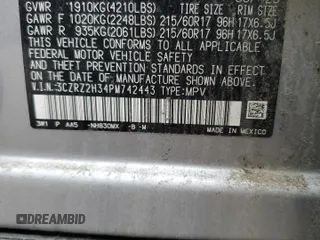 2023 Honda HR-V LX with VIN 3CZRZ2H34PM742443, listed as a Copart auction lot 56149665 with 18,379 mi miles and Salvage title. Bid and sale history available at DreamBid. Image 13.