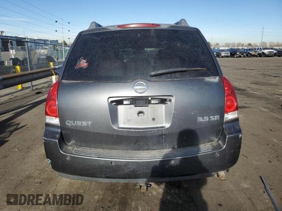 2004 Nissan Quest SE z VIN 5N1BV28U44N353181, wystawiony jako Copart lot #84300274 z przebiegiem 18 732 mil mil oraz Szkoda całkowita • Salvage title. Historia ofert i sprzedaży dostępna na DreamBid. Obrazek 6.