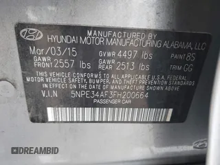 2015 Hyundai Sonata Limited with VIN 5NPE34AF3FH200664, listed as a IAAI auction lot 41870793 with 133,032 mi miles and . Bid and sale history available at DreamBid. Image 9.