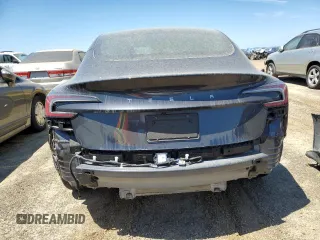 2025 Tesla Model 3 Long Range with VIN 5YJ3E1EA8SF920713, listed as a Copart auction lot 45182445 with 517 mi miles and Salvage title. Bid and sale history available at DreamBid. Image 6.