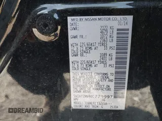 2014 Nissan Rogue S z VIN 5N1AT2MV4EC779997, wystawiony jako IAAI lot #41254482 z przebiegiem 165 136 mil mil oraz . Historia ofert i sprzedaży dostępna na DreamBid. Obrazek 9.