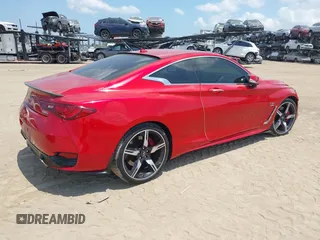 2018 Infiniti Q60 Red Sport 400 with VIN JN1FV7EL9JM630801, listed as a IAAI auction lot 42213699 with 76,759 mi miles and . Bid and sale history available at DreamBid. Image 4.
