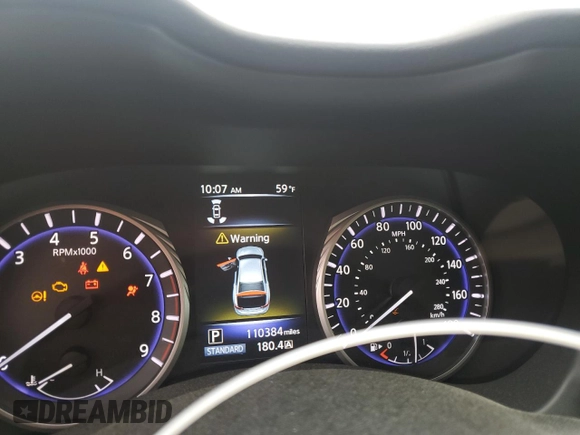 2016 Infiniti Q50 3.0t Premium with VIN JN1EV7AP0GM305290, listed as a Copart auction lot 49498585 with 110,384 mi miles and Salvage Title. Bid and sale history available at carsss.com. Image 9.