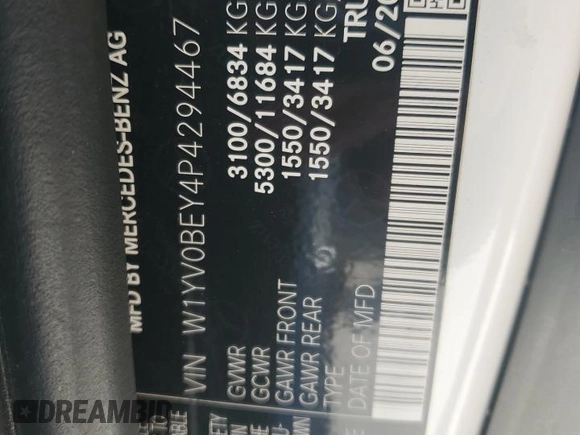 2023 Mercedes-Benz Metris Cargo with VIN W1YV0BEY4P4294467, listed as a Copart auction lot 62260725 with Not provided miles and Salvage title. Bid and sale history available at DreamBid. Image 13.