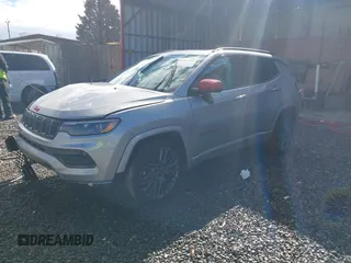 2023 Jeep Compass (RED) Edition with VIN 3C4NJDCN0PT542312, listed as a IAAI auction lot 41267162 with 25,768 mi miles and . Bid and sale history available at carsss.com. Image 2.