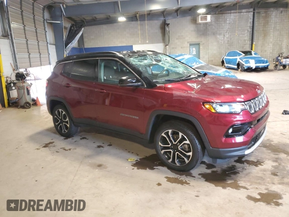 2022 Jeep Compass High Altitude with VIN 3C4NJDCB1NT226128, listed as a Copart auction lot 53938255 with 11,232 mi miles and Salvage Title. Bid and sale history available at DreamBid. Image 4.