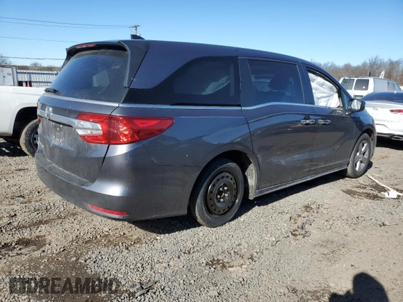 2019 Honda Odyssey EX-L with VIN 5FNRL6H74KB073086, listed as a Copart auction lot 46081795 with 61,323 mi miles and Salvage Title. Bid and sale history available at carsss.com. Image 3.