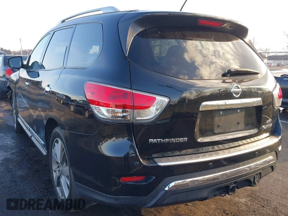 2015 Nissan Pathfinder Platinum z VIN 5N1AR2MM6FC666236, wystawiony jako IAAI lot #41364384 z przebiegiem 117 730 mil mil oraz . Historia ofert i sprzedaży dostępna na DreamBid. Obrazek 3.