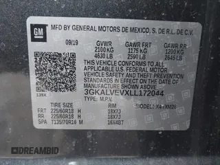 2020 GMC Terrain SLT with VIN 3GKALVEVXLL172044, listed as a IAAI auction lot 41868790 with 65,496 mi miles. Bid and sale history available at carsss.com. Image 9.