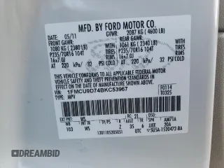 2011 Ford Escape XLT with VIN 1FMCU9D74BKC53967, listed as a Copart auction lot 79251934 with 132,215 mi miles and Salvage title. Bid and sale history available at DreamBid. Image 13.