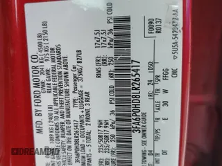 2020 Ford Fusion SE z VIN 3FA6P0HD8LR265417, wystawiony jako Copart lot #60277265 z przebiegiem 67 093 mil mil oraz Szkoda całkowita • Salvage title. Historia ofert i sprzedaży dostępna na DreamBid. Obrazek 12.
