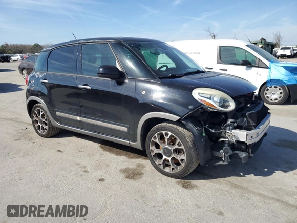 2014 FIAT 500L Trekking with VIN ZFBCFADH2EZ009533, listed as a Copart auction lot 43323265 with 126,887 mi miles and Salvage Title. Bid and sale history available at DreamBid. Image 4.
