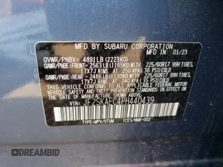 2023 Subaru Forester Premium z VIN JF2SKAEC4PH440439, wystawiony jako Copart lot #59659654 z przebiegiem 19 555 mil mil oraz Nie do naprawy • Non repairable. Historia ofert i sprzedaży dostępna na DreamBid. Obrazek 12.