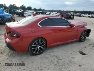 2022 BMW 2 Series 230i with VIN 3MW23CM07N8C18099, listed as a Copart auction lot 72835454 with 38,749 mi miles and Salvage Title. Bid and sale history available at carsss.com. Image 3.