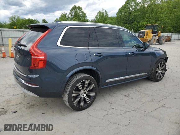 2022 Volvo XC90 Inscription with VIN YV4A221L3N1825175, listed as a Copart auction lot 57936225 with 52,499 mi miles and Salvage title. Bid and sale history available at DreamBid. Image 3.