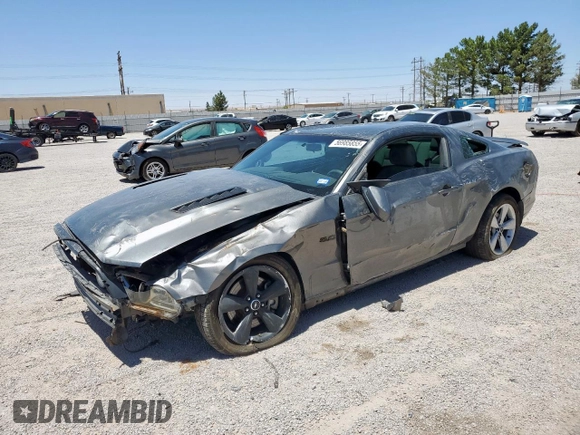 2013 Ford Mustang GT with VIN 1ZVBP8CF0D5266823, listed as a Copart auction lot 56985855 with 80,552 mi miles and Salvage title. Bid and sale history available at DreamBid. Image 1.