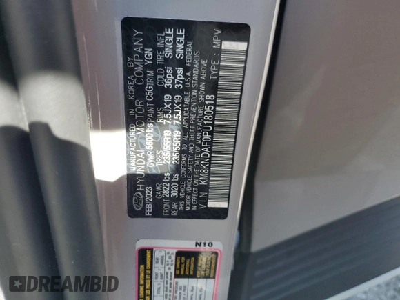 2023 Hyundai Ioniq 5 SEL z VIN KM8KNDAF0PU180518, wystawiony jako Copart lot #52529505 z przebiegiem 36 474 mil mil oraz Szkoda całkowita • Salvage title. Historia ofert i sprzedaży dostępna na DreamBid. Obrazek 15.