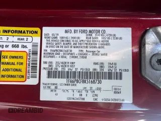 2019 Ford Mustang GT with VIN 1FA6P8CF8K5168730, listed as a Copart auction lot 62222515 with 42,889 mi miles and Salvage title. Bid and sale history available at DreamBid. Image 10.
