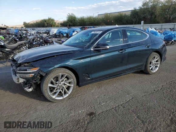 2022 Genesis G70 2.0T with VIN KMTG34TA2NU094241, listed as a Copart auction lot 73439144 with 52,352 mi miles and Salvage Title. Bid and sale history available at DreamBid. Image 1.