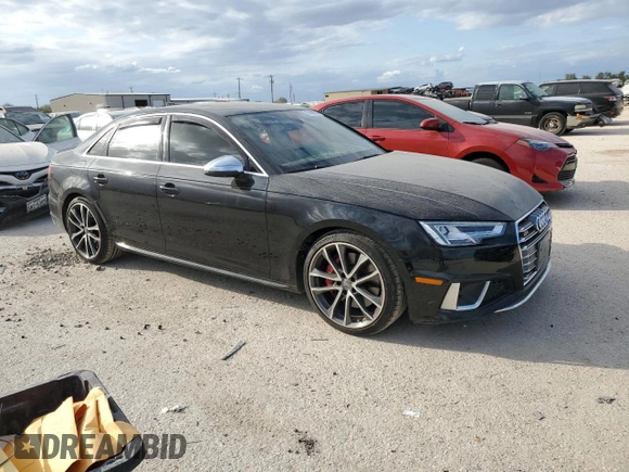 2019 Audi S4 Premium Plus with VIN WAUB4AF40KA034611, listed as a Copart auction lot 75869594 with 57,580 mi miles and Clean Title. Bid and sale history available at carsss.com. Image 4.