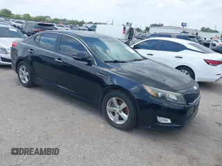 2015 Kia Optima LX with VIN 5XXGM4A7XFG457587, listed as a IAAI auction lot 42162593 with Not Provided miles. Bid and sale history available at carsss.com. Image 1.