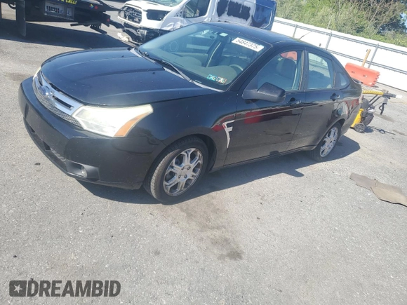 2008 Ford Focus SE with VIN 1FAHP35N38W288938, listed as a Copart auction lot 54847375 with 205,580 mi miles and Salvage Title. Bid and sale history available at DreamBid. Image 1.