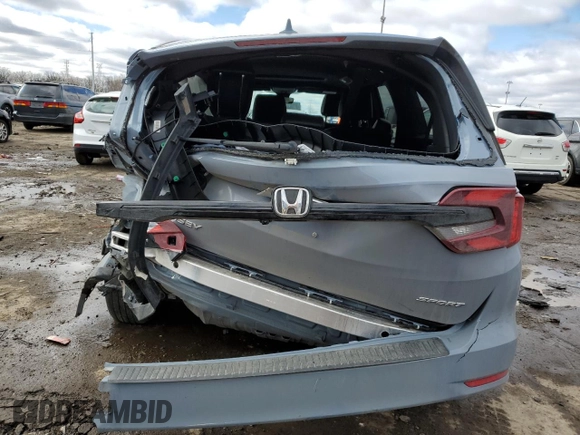 2023 Honda Odyssey Sport with VIN 5FNRL6H76PB052523, listed as a Copart auction lot 48102355 with Not Provided miles and Salvage Title. Bid and sale history available at carsss.com. Image 6.