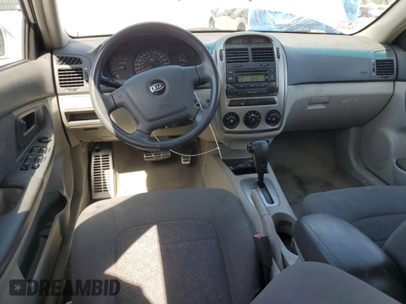 2005 Kia Spectra with VIN KNAFE162155081155, listed as a Copart auction lot 53893255 with 127,937 mi miles and Salvage Title. Bid and sale history available at carsss.com. Image 8.