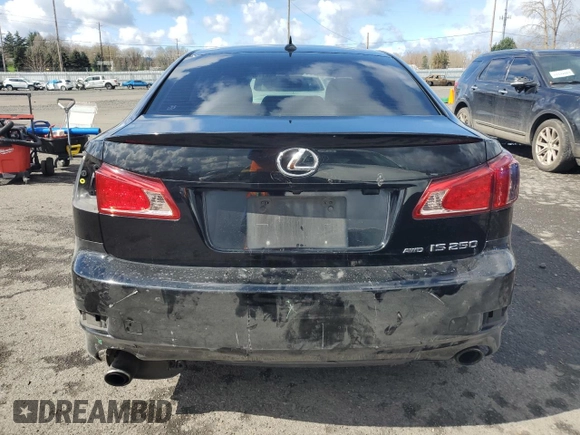 2012 Lexus IS 250 with VIN JTHCF5C22C5060552, listed as a Copart auction lot 48714725 with 138,583 mi miles and Salvage Title. Bid and sale history available at DreamBid. Image 6.