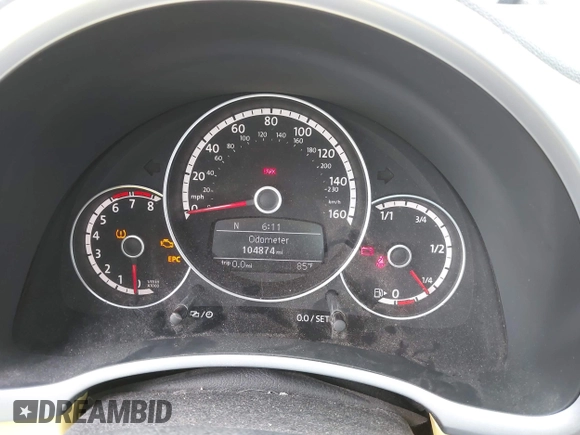 2013 Volkswagen Beetle 2.5L with VIN 3VWHX7AT7DM604449, listed as a IAAI auction lot 42406666 with 104,874 mi miles and . Bid and sale history available at DreamBid. Image 7.