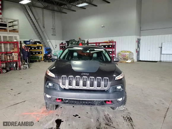 2015 Jeep Cherokee Trailhawk with VIN 1C4PJMBS6FW786085, listed as a Copart auction lot 48791955 with 123,574 mi miles and Salvage Title. Bid and sale history available at carsss.com. Image 11.