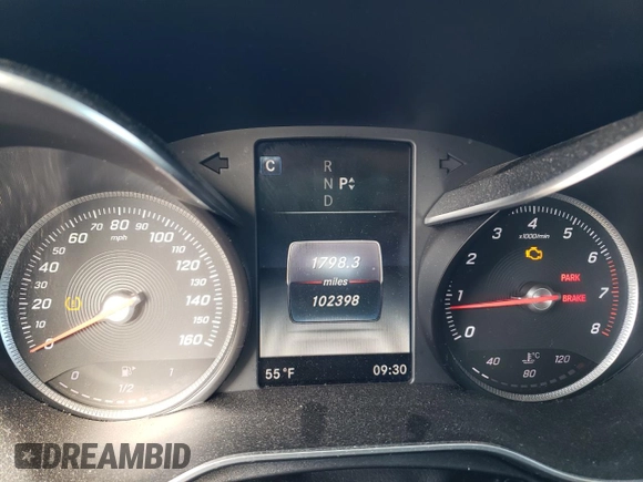 2017 Mercedes-Benz C 300 with VIN 55SWF4KB0HU193549, listed as a Copart auction lot 57495255 with 102,398 mi miles and Salvage title. Bid and sale history available at DreamBid. Image 9.