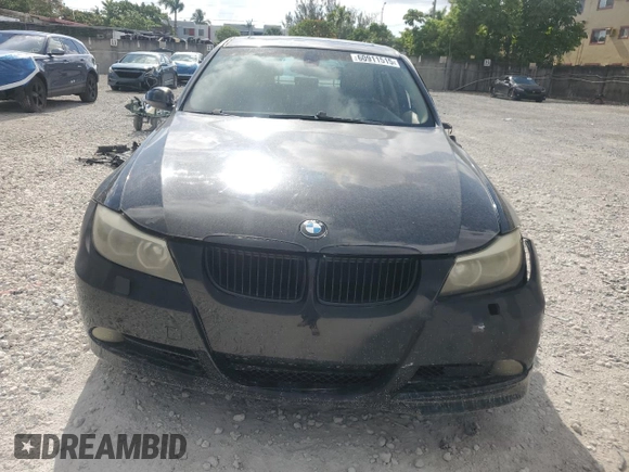 2007 BMW 3 Series 328xi with VIN WBAVC93567KX55335, listed as a Copart auction lot 60911515 with 175,798 mi miles and Salvage title. Bid and sale history available at DreamBid. Image 5.