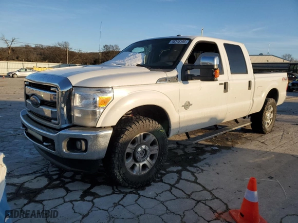 2015 Ford Super Duty F-250 SRW Lariat with VIN 1FT7W2BT9FED69936, listed as a Copart auction lot 46316195 with 0 mi miles and Salvage Title. Bid and sale history available at carsss.com. Image 1.