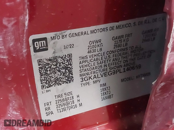 2023 GMC Terrain SLT with VIN 3GKALVEG9PL140659, listed as a IAAI auction lot 41633943 with 32,010 mi miles and . Bid and sale history available at carsss.com. Image 9.
