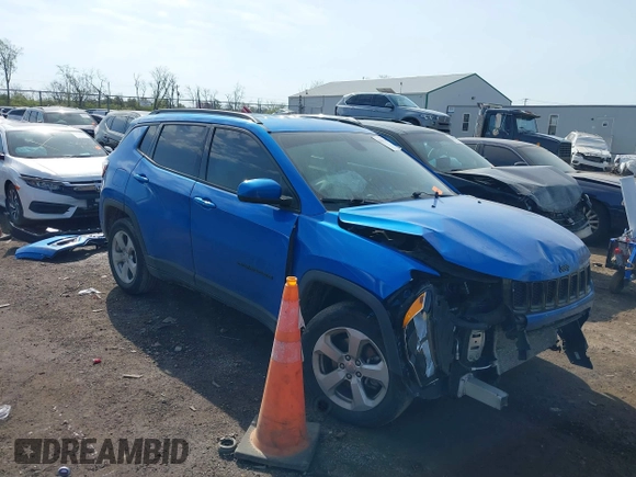 2019 Jeep Compass Latitude z VIN 3C4NJDBB9KT713896, wystawiony jako IAAI lot #42055180 z przebiegiem 67 025 mil mil oraz . Historia ofert i sprzedaży dostępna na DreamBid. Obrazek 1.