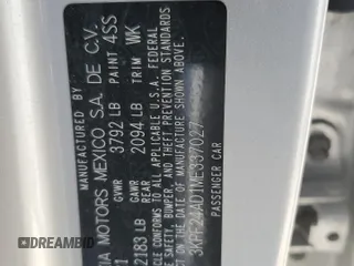 2021 Kia Forte LXS с VIN 3KPF24AD1ME337027, выставлен на аукционе Copart как лот 60907595 с пробегом 29 646 миль миль и Списание • Salvage title. История ставок и продаж доступна на DreamBid. Изображение 12.