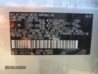 2007 Toyota RAV4 with VIN JTMZK33V775014422, listed as a Copart auction lot 46917915 with 201,315 mi miles and Clean Title. Bid and sale history available at DreamBid. Image 13.