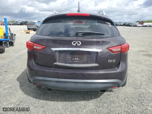 2011 Infiniti FX35 with VIN JN8AS1MW9BM732923, listed as a Copart auction lot 51022215 with 0 mi miles and Salvage Title. Bid and sale history available at carsss.com. Image 6.