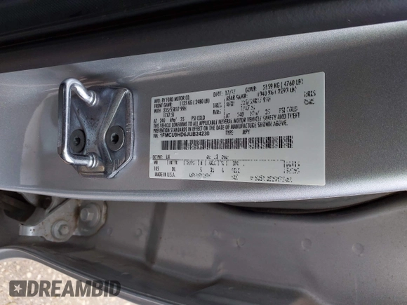 2018 Ford Escape SEL with VIN 1FMCU9HD6JUB24230, listed as a IAAI auction lot 42112408 with 104,447 mi miles. Bid and sale history available at carsss.com. Image 9.